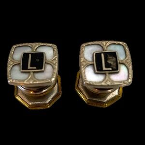 Patent 1923 Antique Monogram L Kum-a-Part Unisex Cufflinks Unique